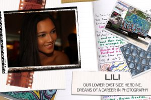 DKNY Be Delicious collage about Lili, the Lower East Side Heroine